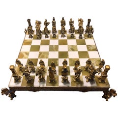 Chess Set Bronze Gold and Silver by Piero Beuzoni/Berfons