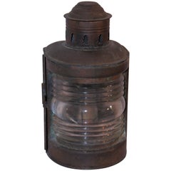 19th Century Marine Light Patinaed Copper