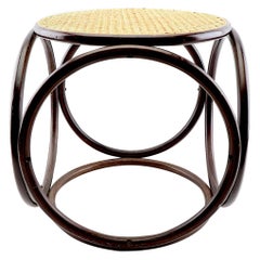 Early Thonet Bentwood Cane Stool by Michael Thonet