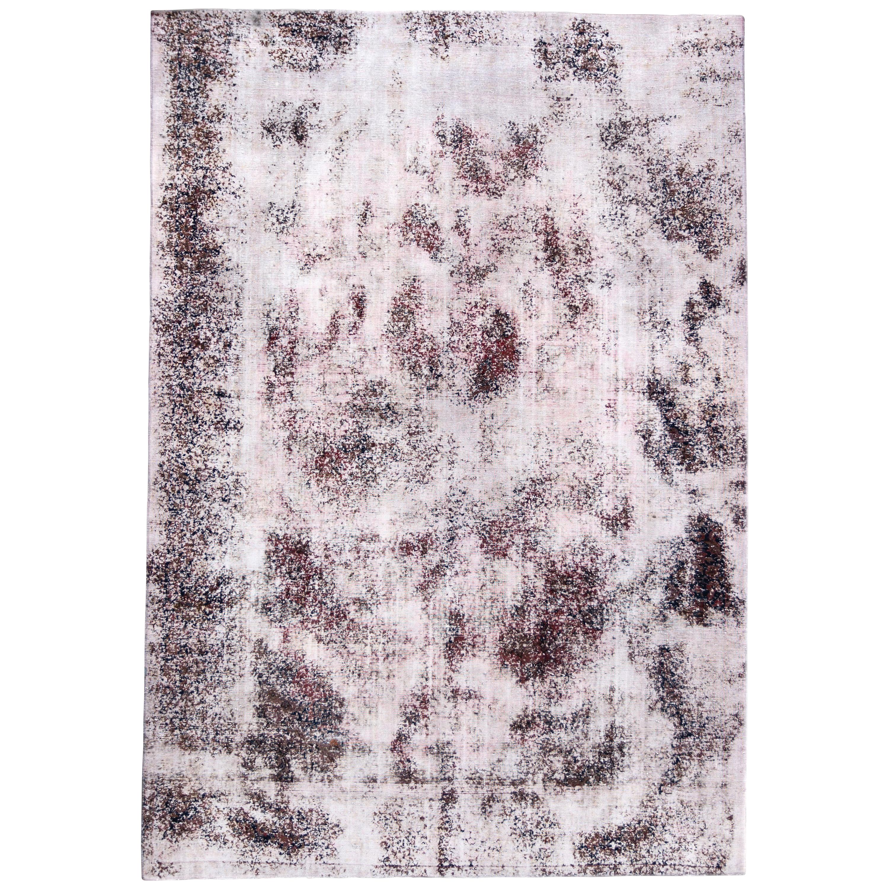 Vintage Distressed Overdyed Rug For Sale