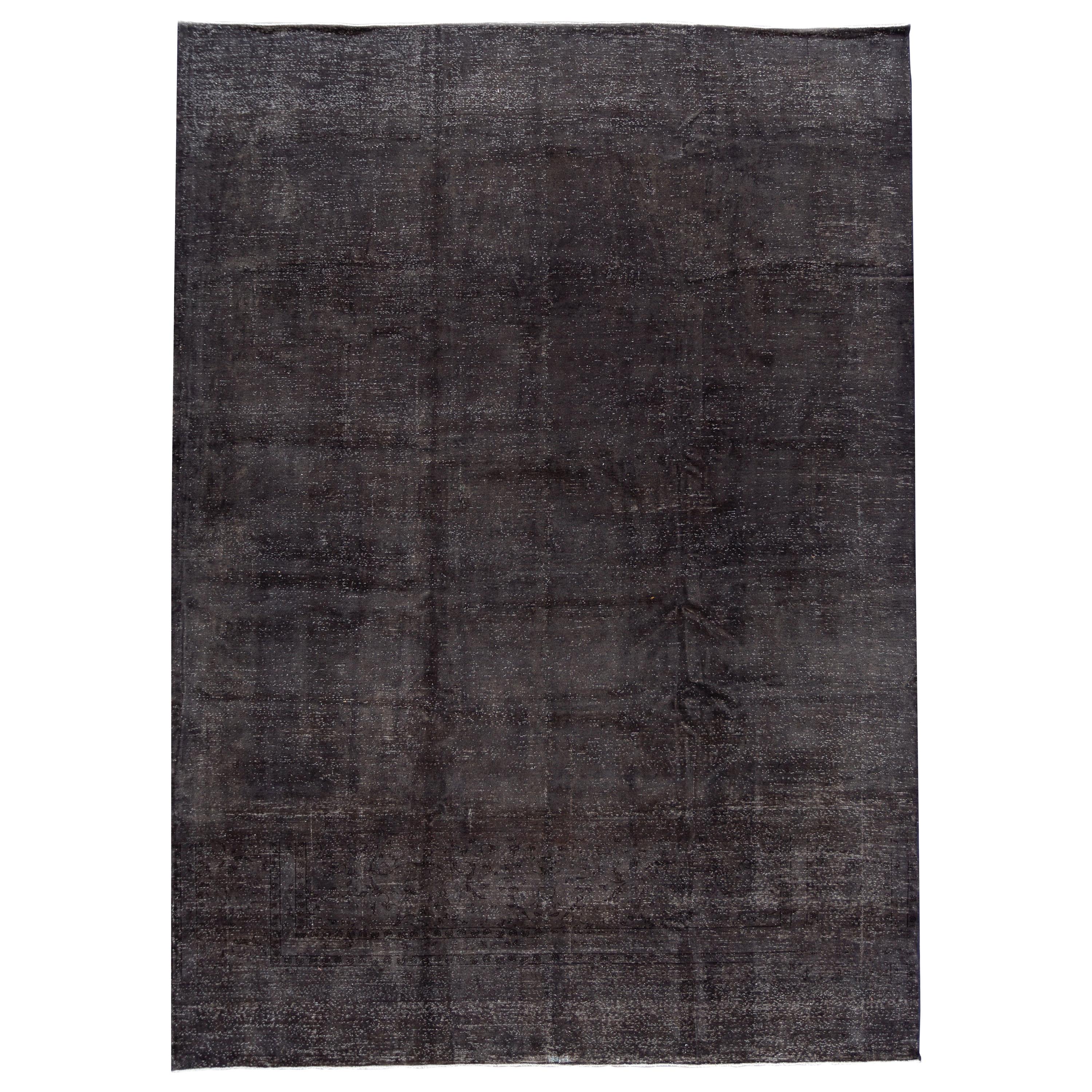 Vintage Distressed Overdyed Rug For Sale