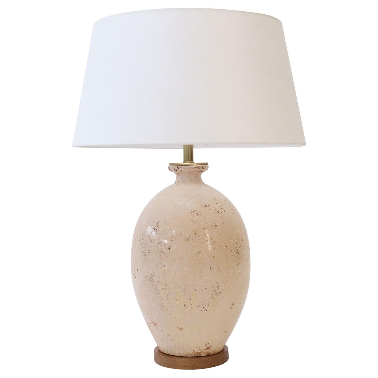 Ecru Ceramic Vase Lamp at 1stDibs