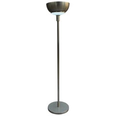 Fine French Art Deco Nickel and Glass Floor Lamp by Jean Perzel
