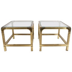 Pair of Mastercraft Mid-Century Brass End Tables