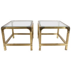 Pair of Mastercraft Mid-Century Brass End Tables