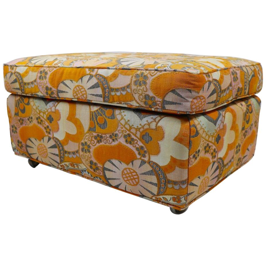 Mod Floral Print Ottoman Fabric Attributed to Jack Lenor Larsen