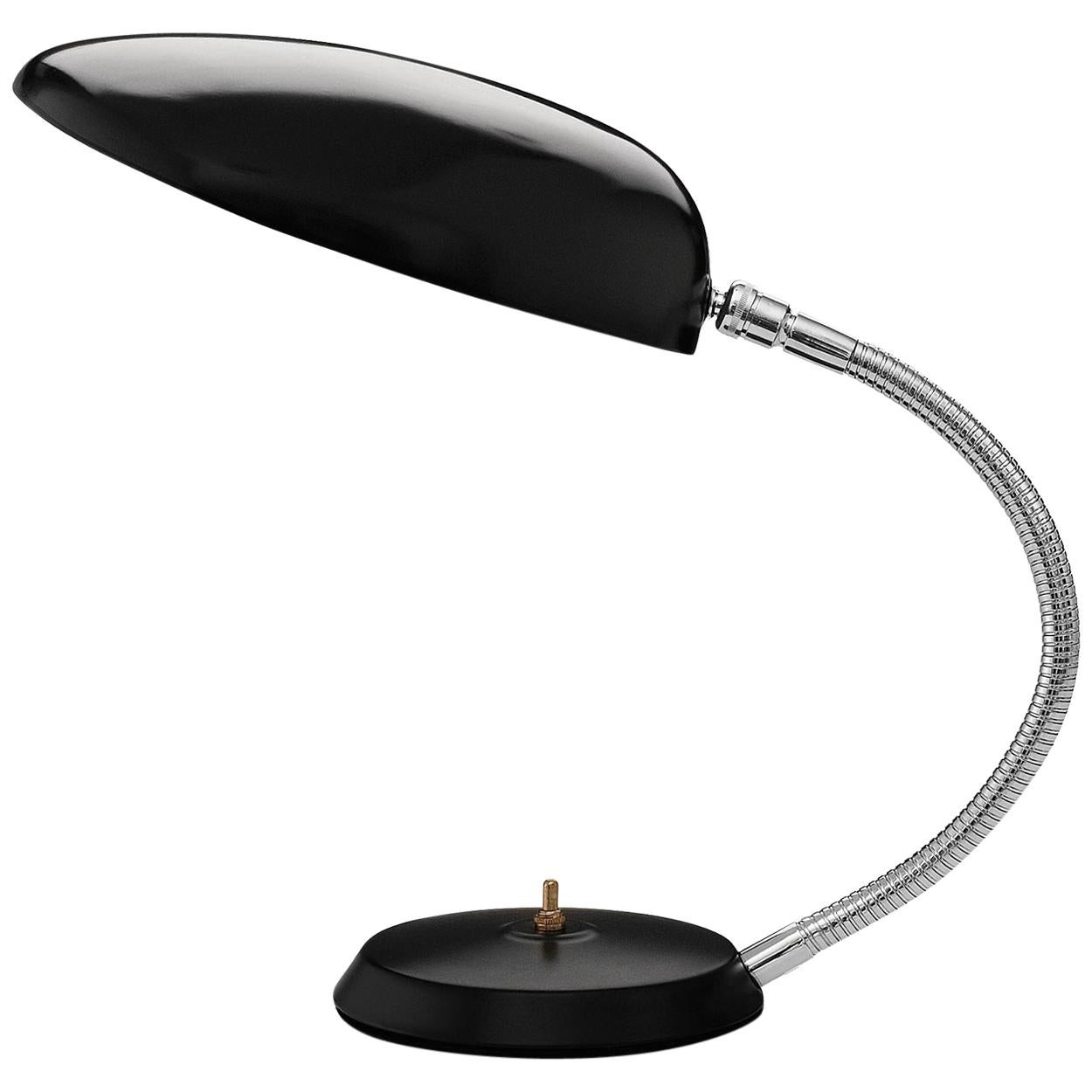 Cobra-Tischlampe, schwarz, von Greta Grossman