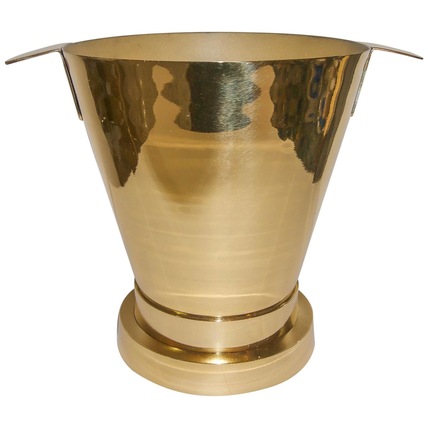 Rosenthal Netter Brass Champagne / Ice Bucket with Stag Handles at 1stDibs