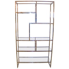 Chrome and Glass Etagere, attributed to the Design Institute America