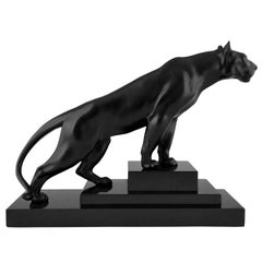 Art Deco Sculpture of a Panther Max Le Verrier, France, 1930