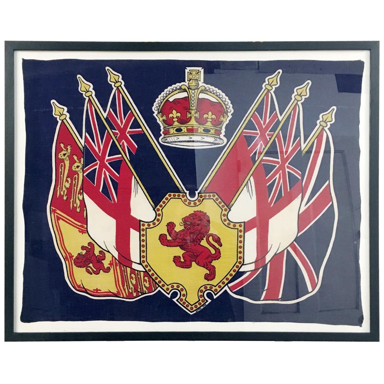 King George VI Coronation Framed Flag 1937