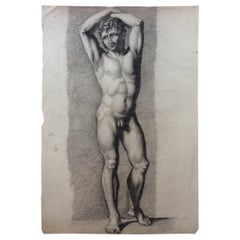 Antique Anatomical Drawing Nude Male