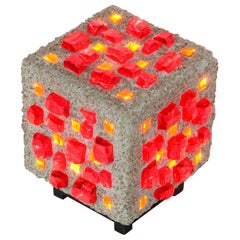 Brutalist Cube Table Lamp of the 1960s