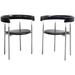 Pair of Midcentury Norwegian Curved "Rondo" Chairs by Jan Lunde Knudsen
