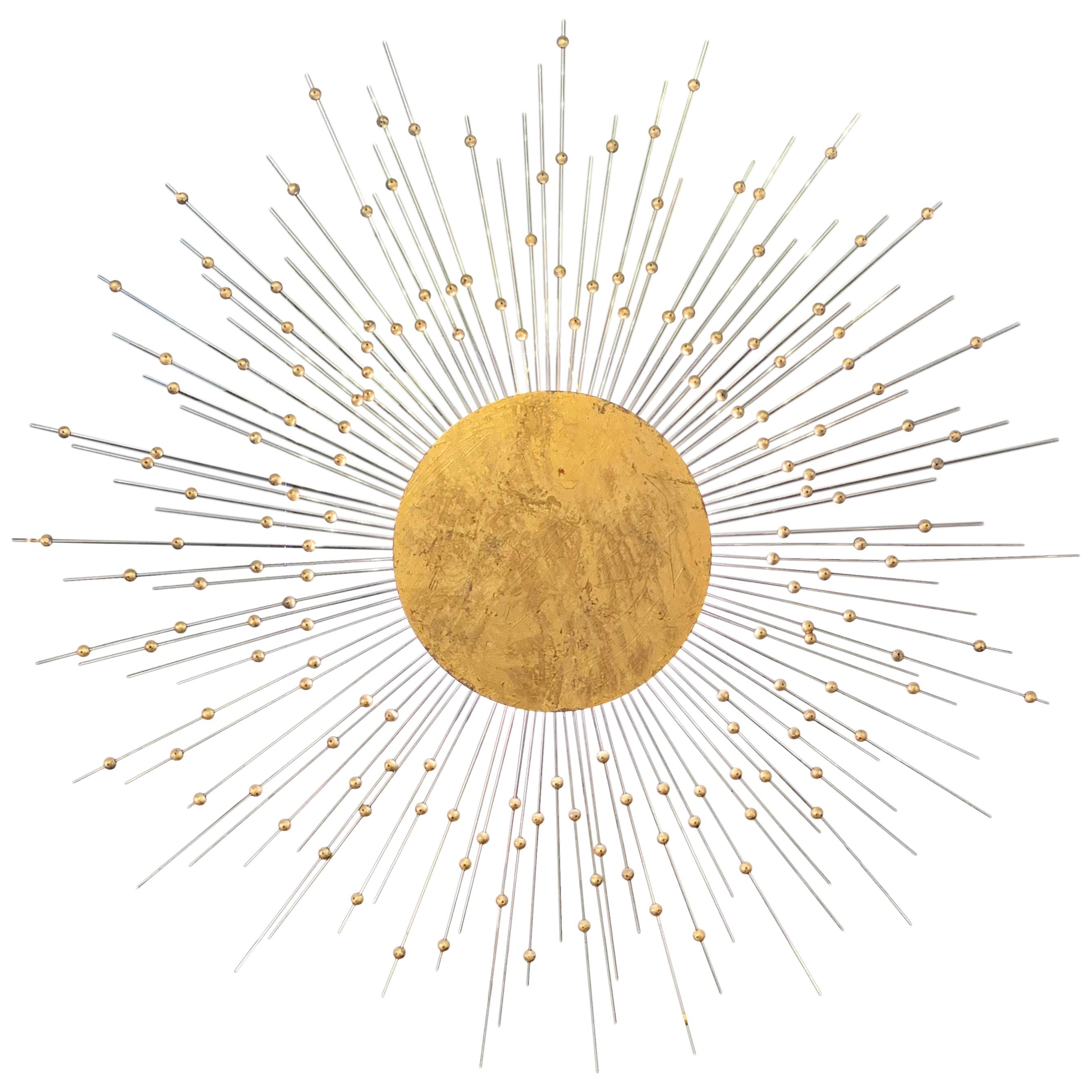 New Sculpture - Lampe murale ou plafonnier en bronze Sunburst en vente