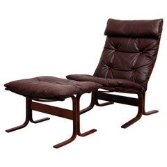 Westnofa Siesta High Back Sling Lounge Chair and Ottoman by Ingmar Relling