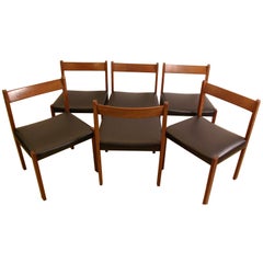 6 Belgian Dining Chairs in Exotic Wood