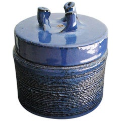 Rogier Vandeweghe Blue Ceramic Lidded Pot by Amphora