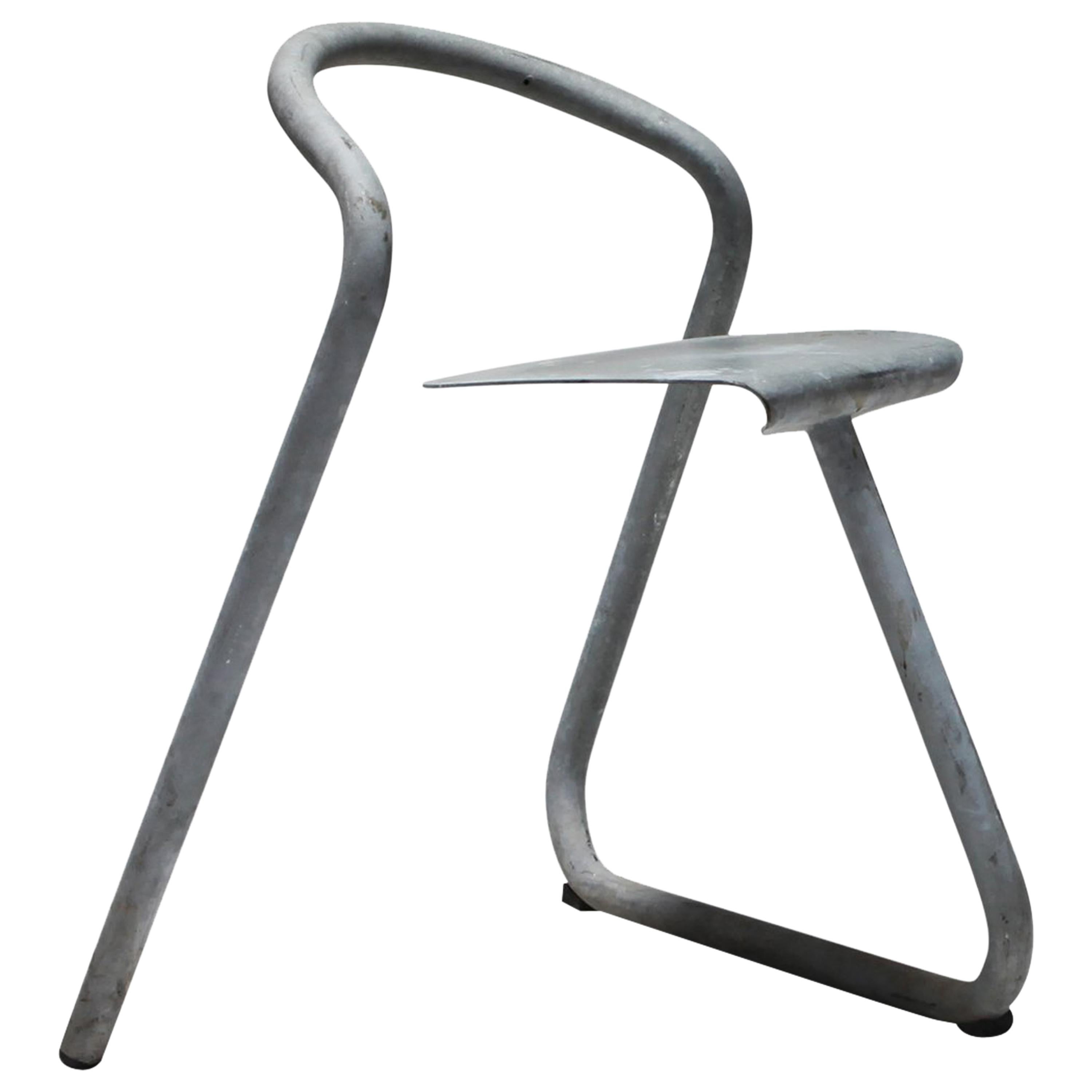 Danish Industrial Galvanized Stackable Chair by Erik Magnussen for Paustian