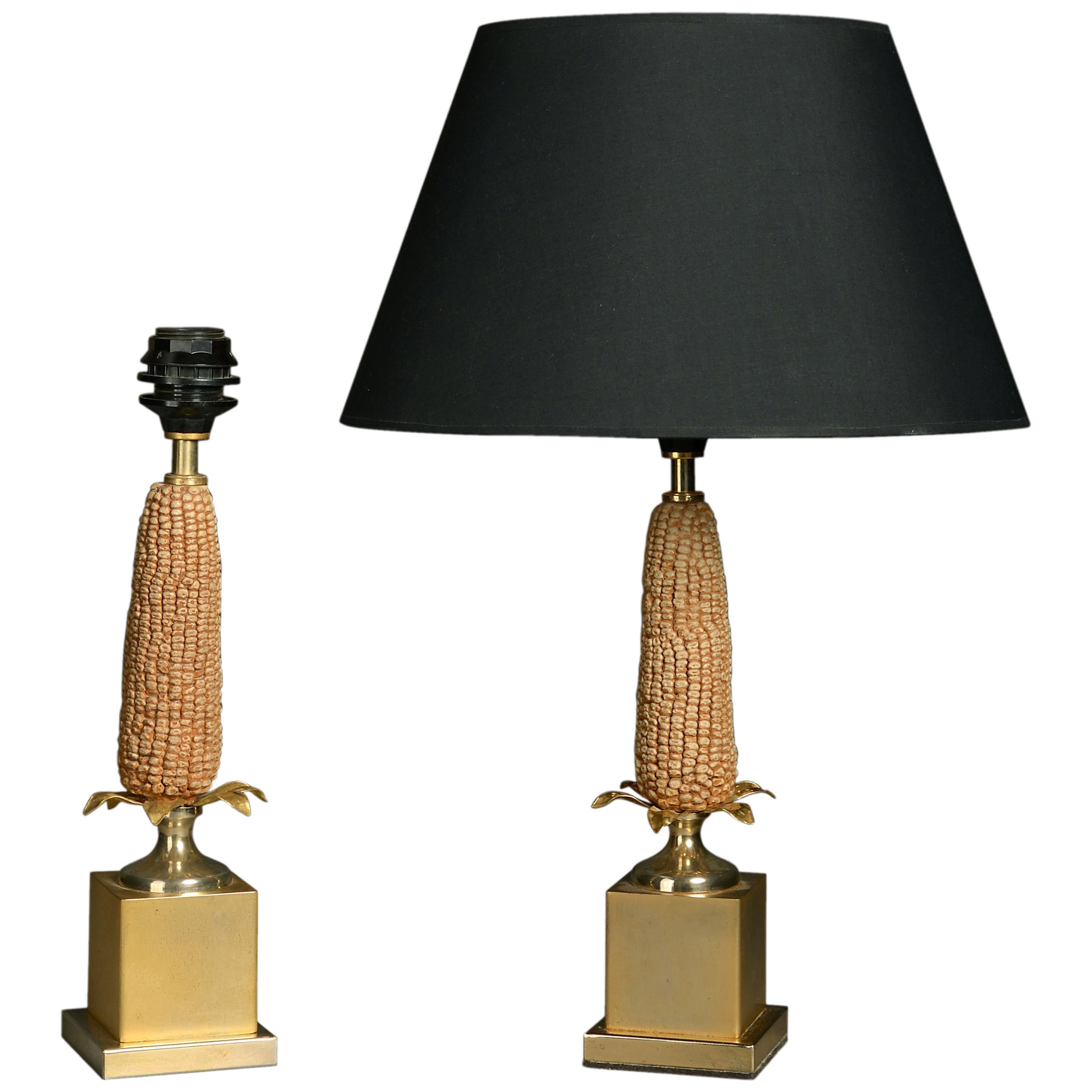 Paire de lampes Mid-century, à la manière de la Maison Charles en vente