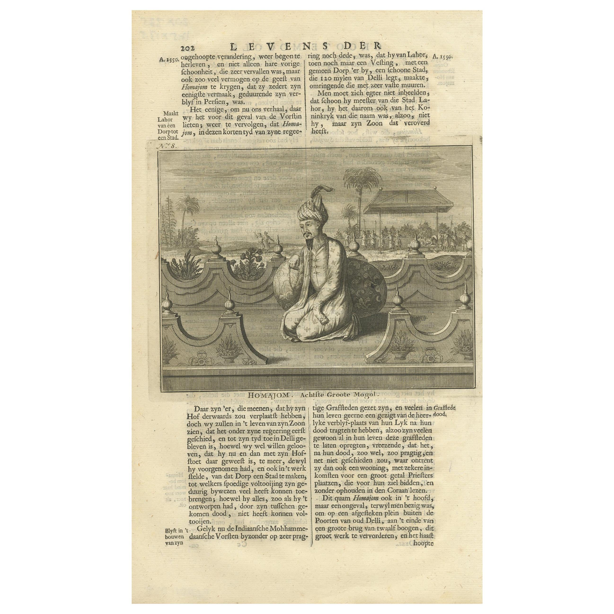 Impression ancienne du 8e empereur moghol par Valentijn (1726)