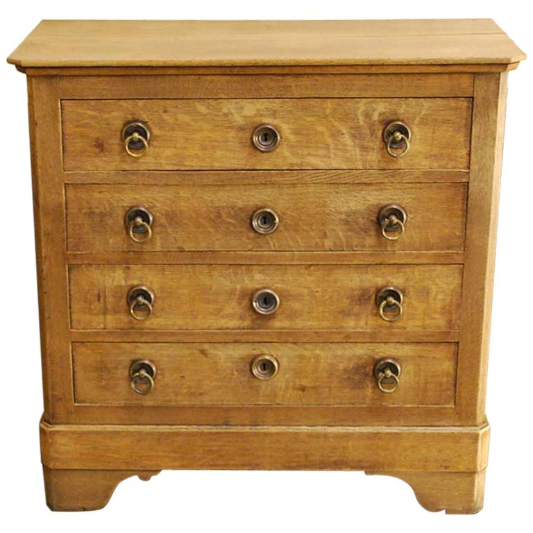 Antique Rural French Chest of Drawers or Commode in Cleaned Natural Oak