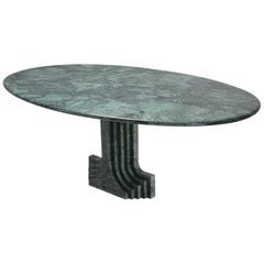 Carlo Scarpa Dining Table 'Samo' in a Rare Green Marble