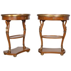 Pair of French Directore Style Side Tables