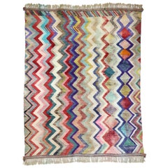 New Contemporary Moroccan Rug, Berber Postmodern Rug Inspired by Missoni Home