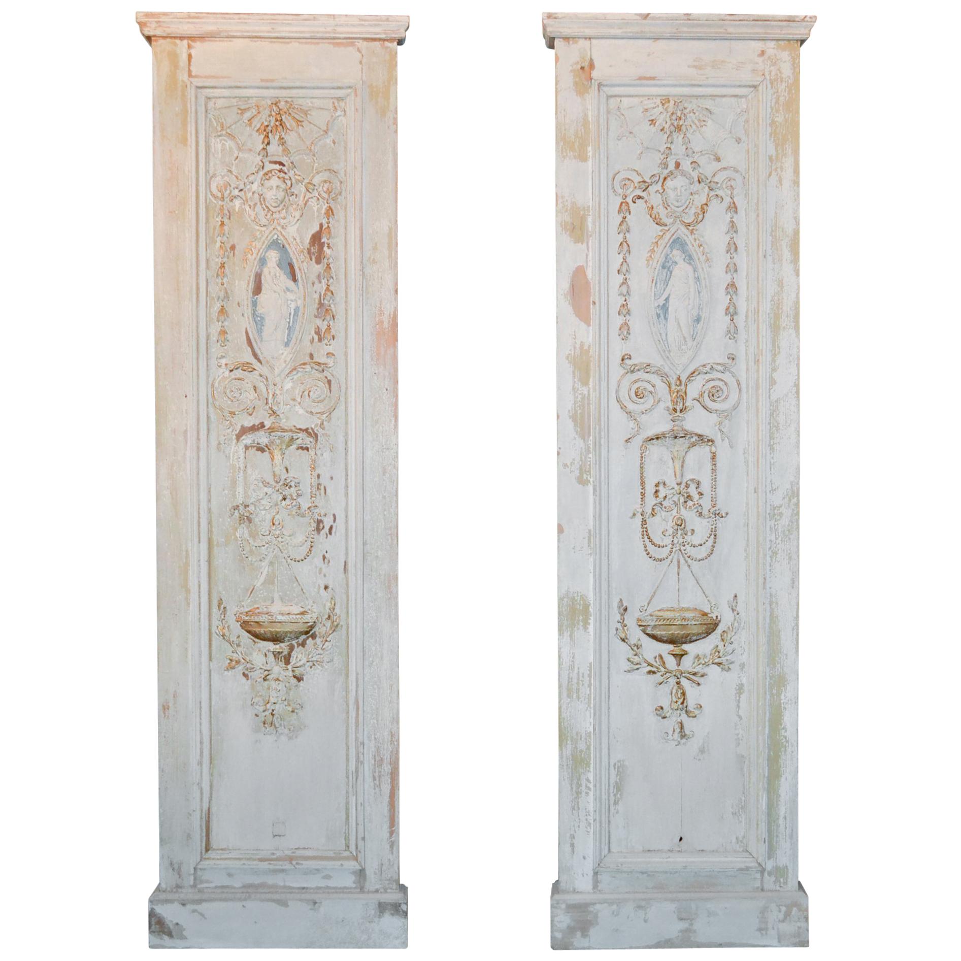 19th Century Pair of French Neoclassical Panels