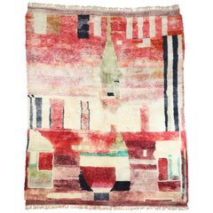 New Contemporary Berber Moroccan Rug with Postmodern Cubism Bauhaus Style