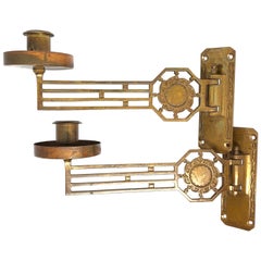 Two Original Art Nouveau Candle Sconce for a Piano or Wall, German, 1910s