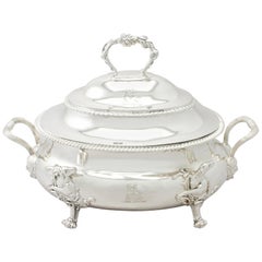 Georgische englische Sterling Silber Suppenterrine