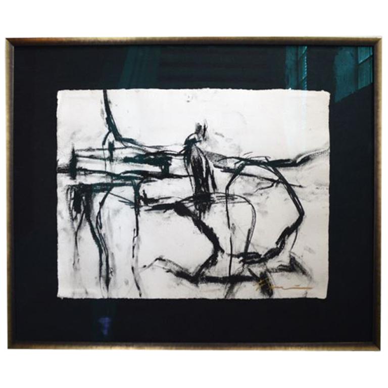 21st Century Signed Charcoal Drawing by Francine Turk