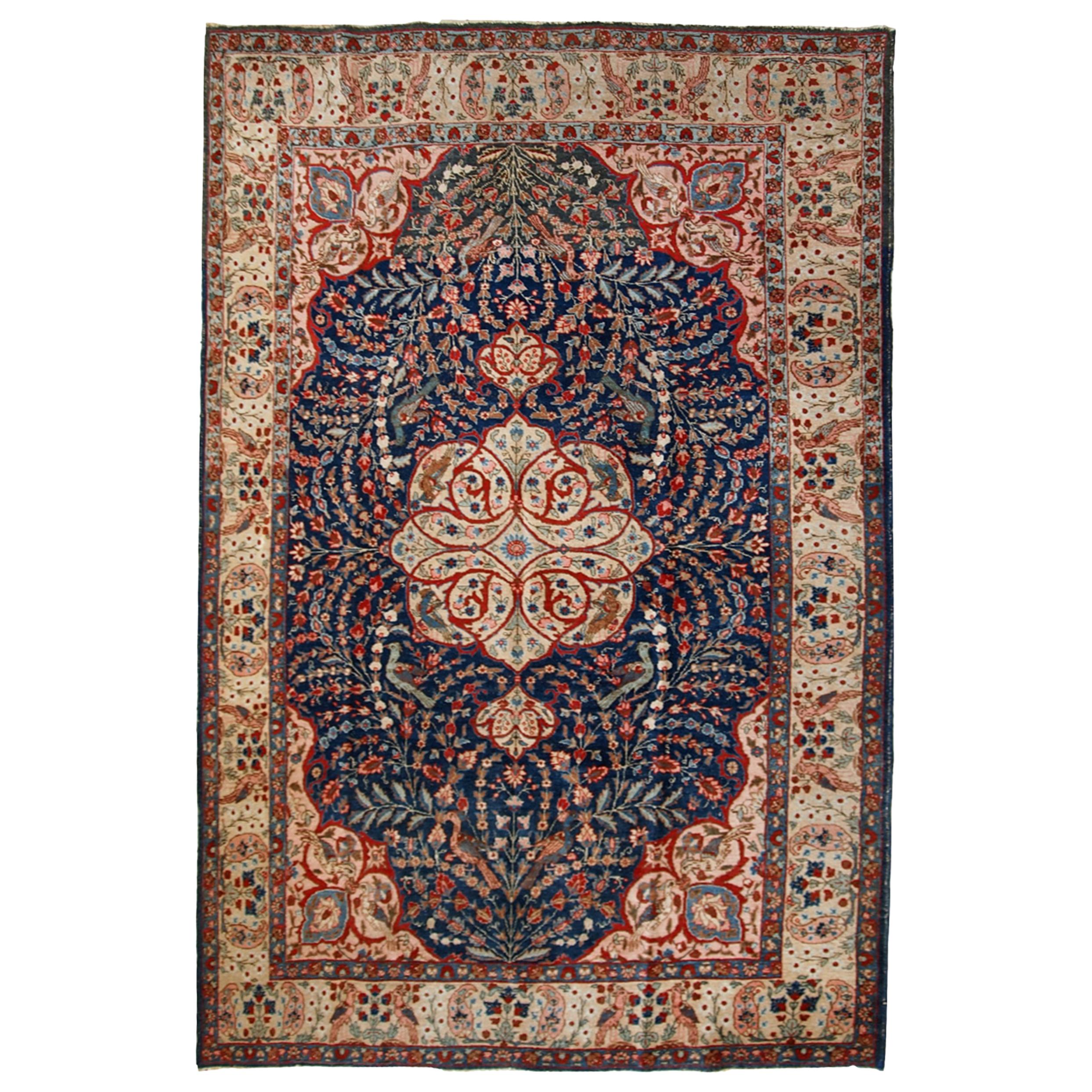 Tapis ancien de style Tabriz fait à la main, années 1920, 1C409