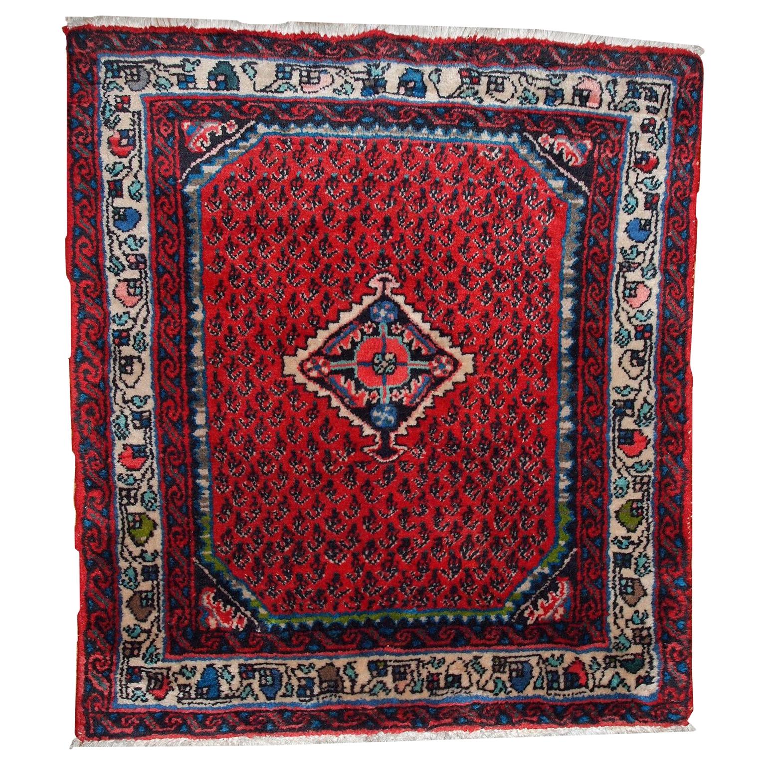 Handmade Vintage Hamadan Style Rug, 1980s, 1C131