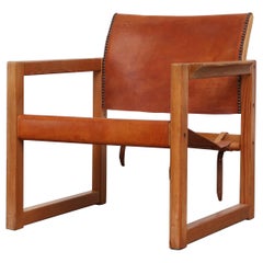 Leather Safari Style Lounge Chair