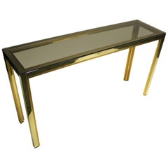 Table console en laiton de Renato Zevi:: 1970