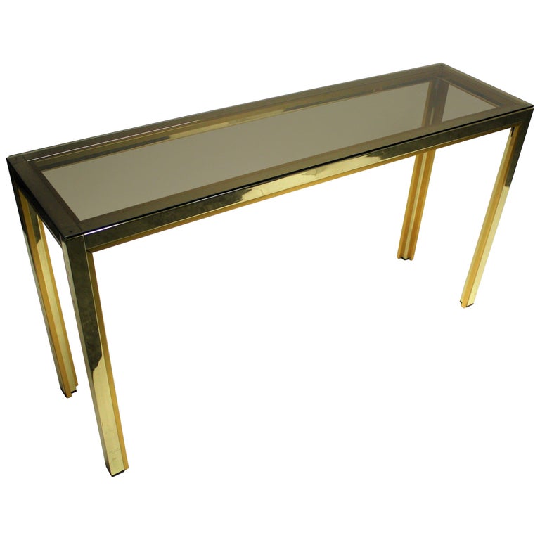 Brass Console Table by Renato Zevi, 1970s at 1stDibs