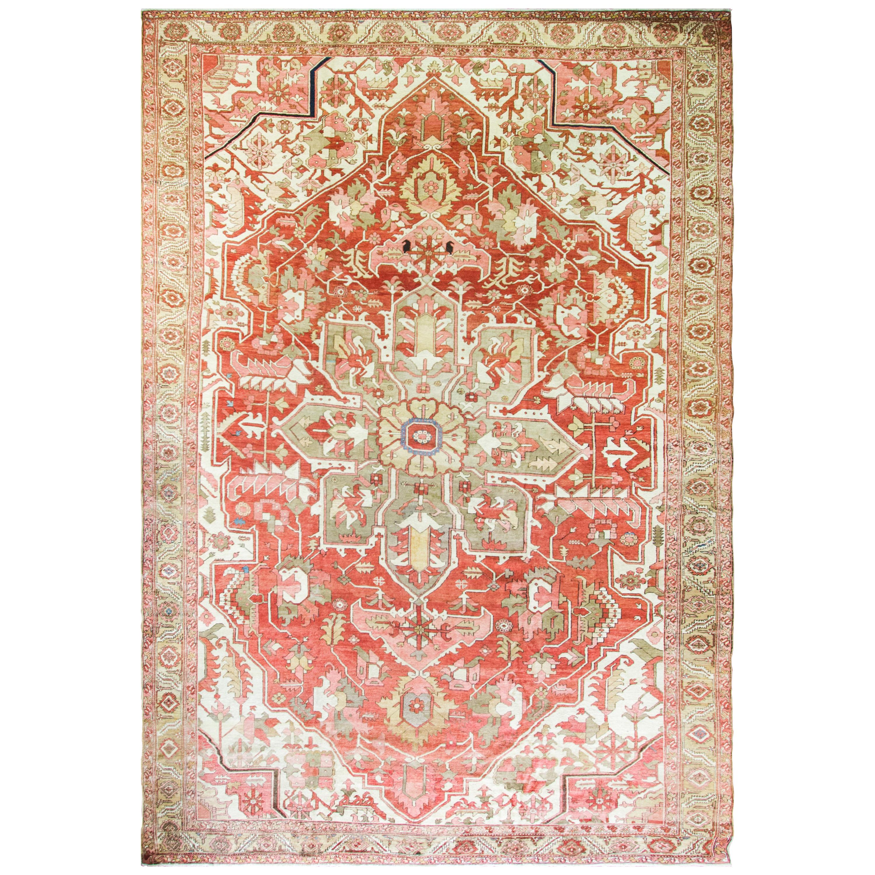 Antique Persian Serapi Carpet