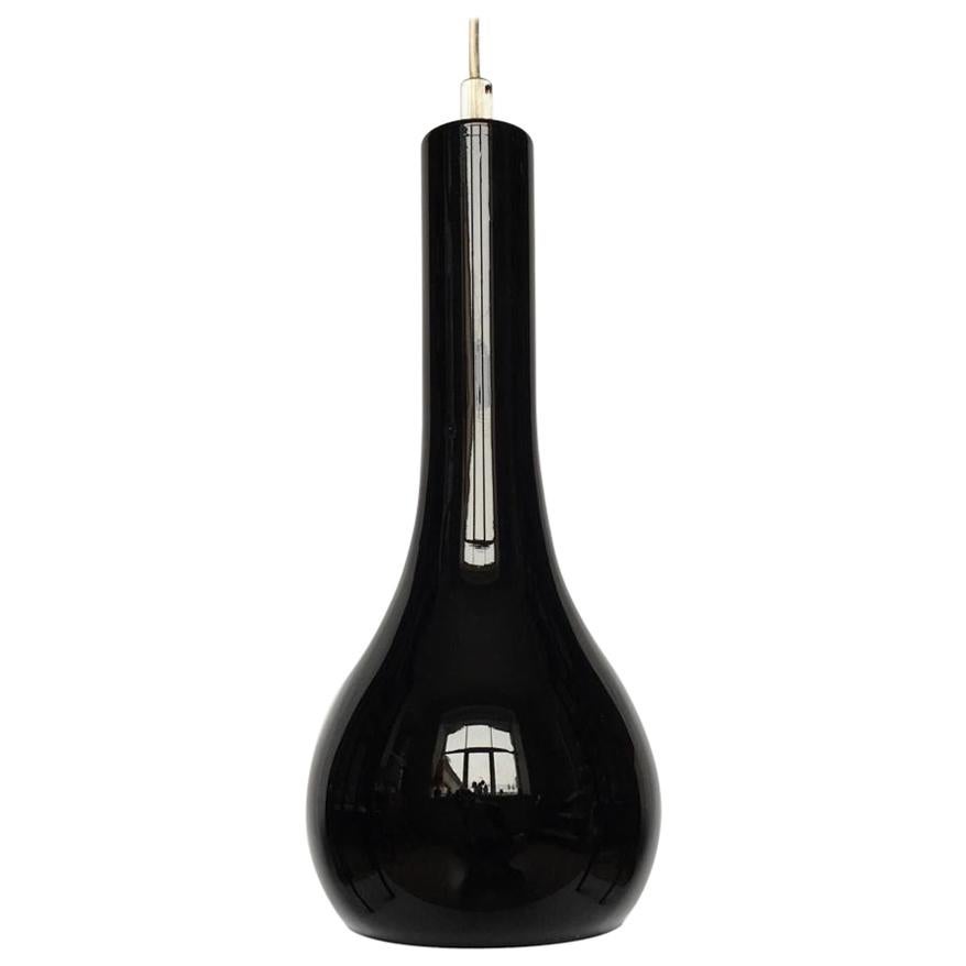 Vintage German Black Glass Pendant Lighting, 1970s