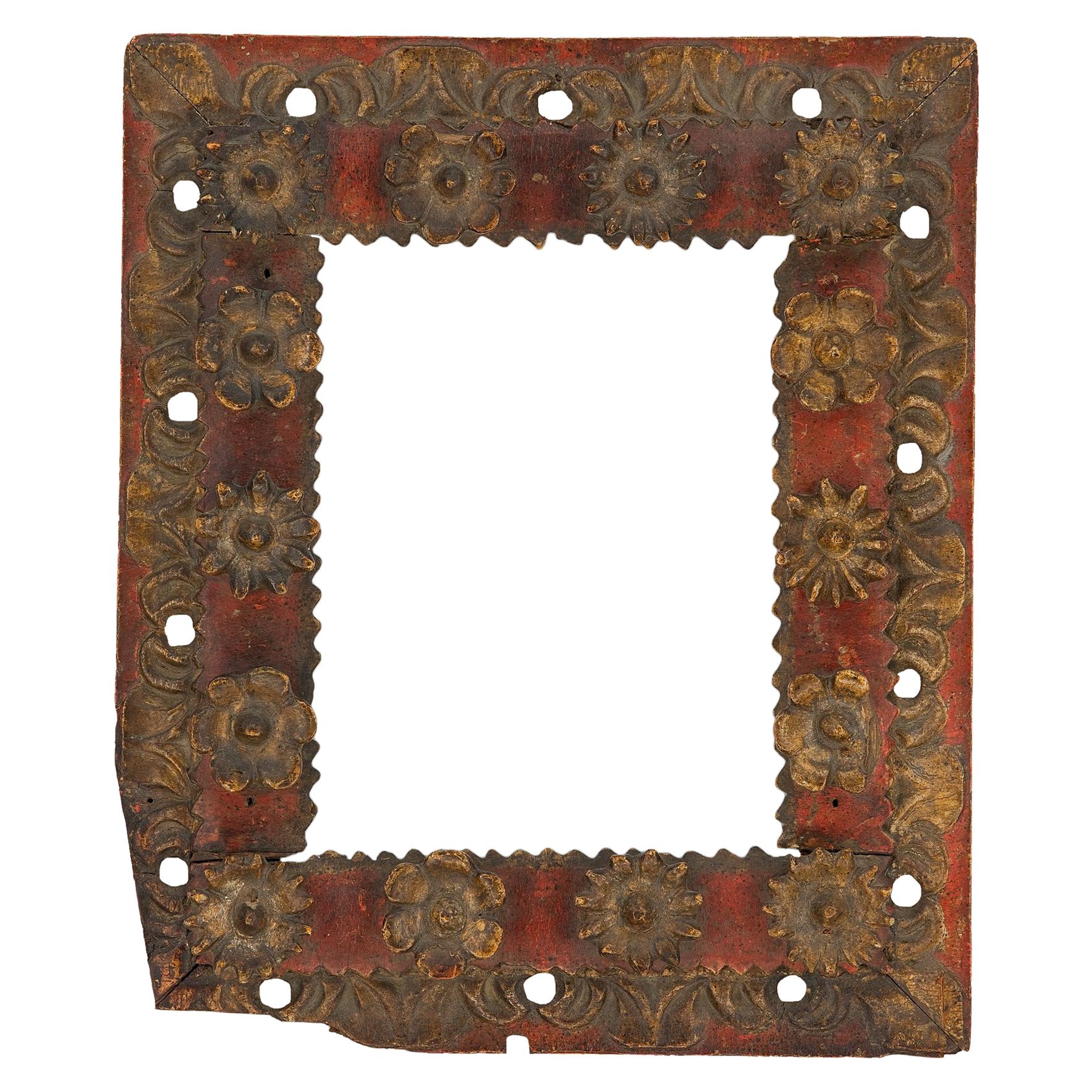 18th Century Spanish Colonial Carved Frame For Sale