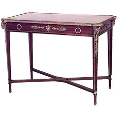 French Louis XVI Style Mahogany Table Desk