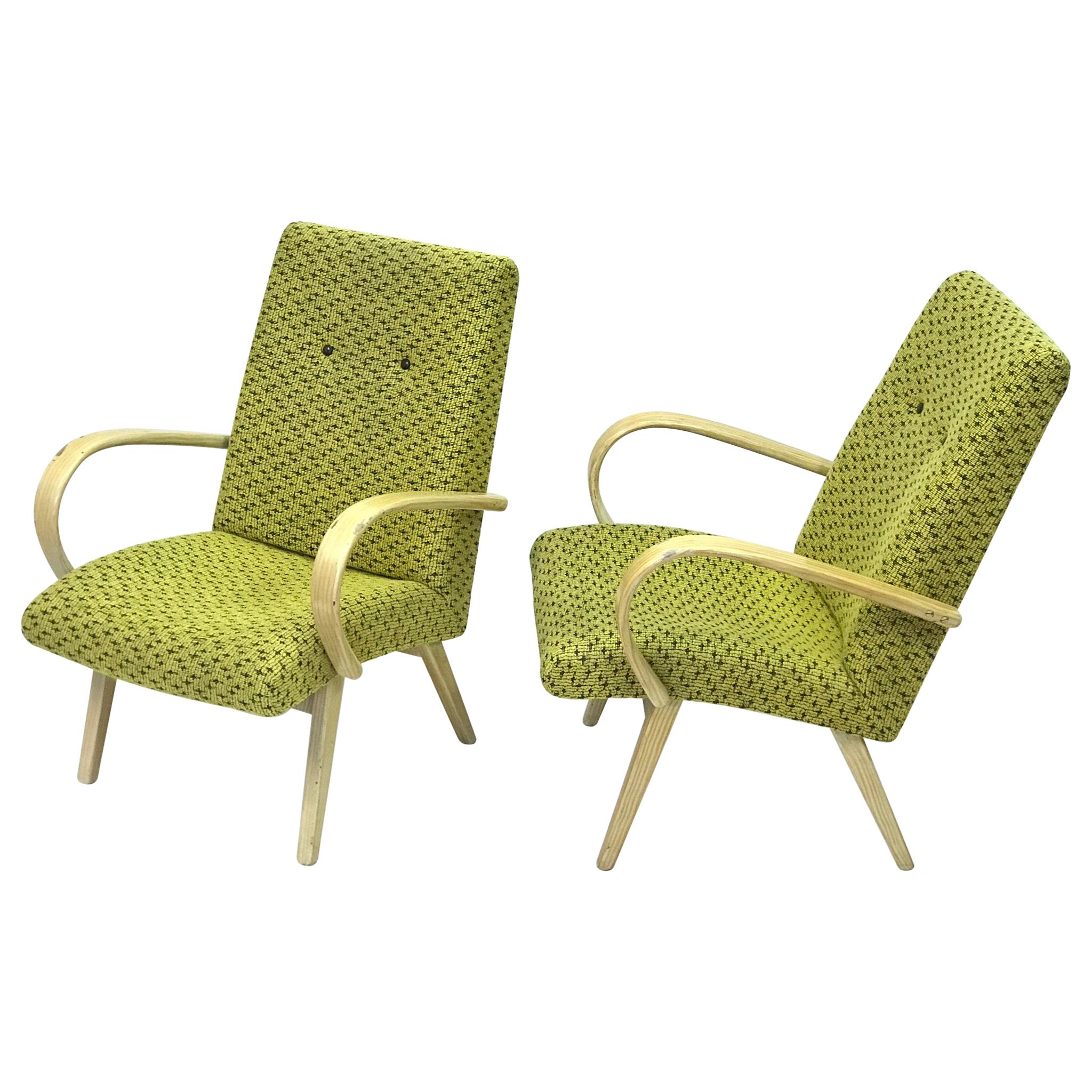 Set of Two Armchairs by J. Halabala, "1960" For Sale