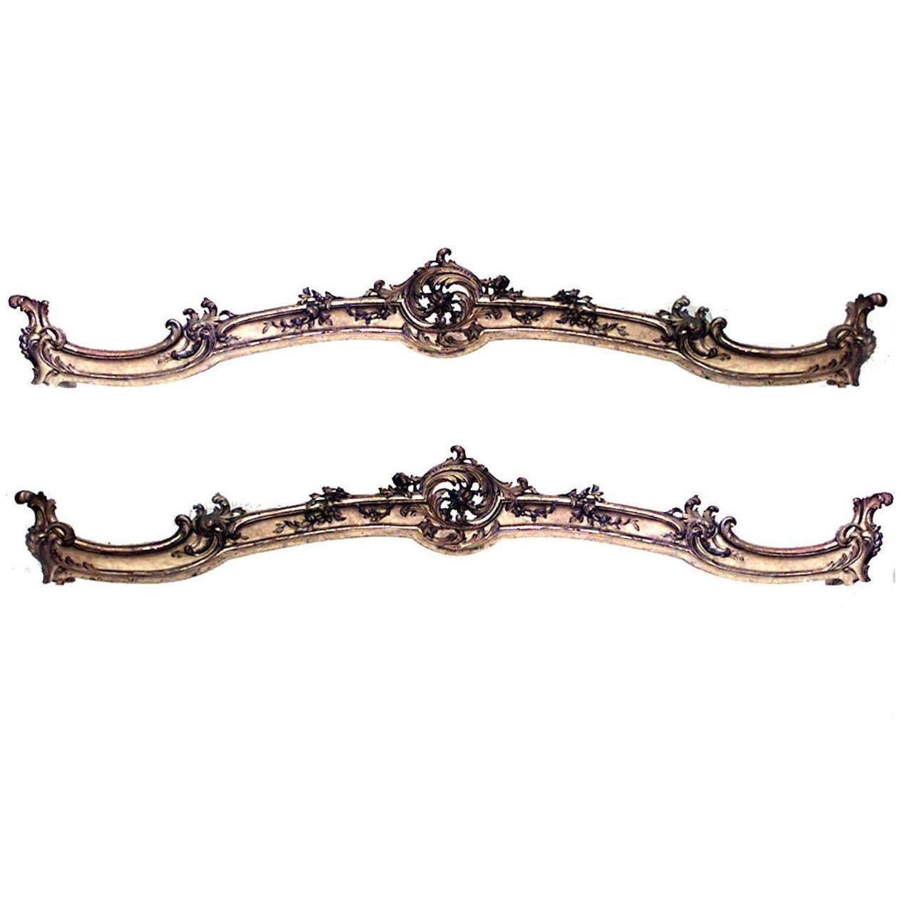 Pair of French Louis XV Gilt Carved Valances