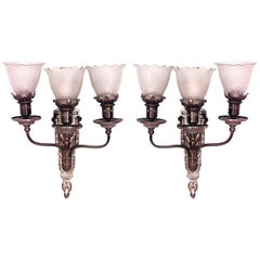 Antique 4 French Victorian Style Bronze Wall Sconces