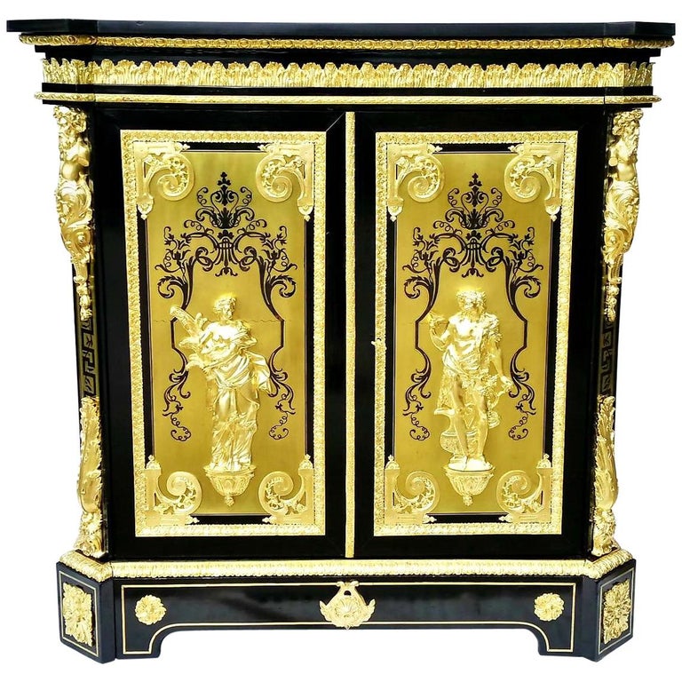 Stunning Napoleon III Boulle Cabinet by Befort Jeune, France, 19th Century