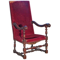 Louis XIV.-Sessel aus Walnussholz im französischen Barockstil, 17. Jahrhundert