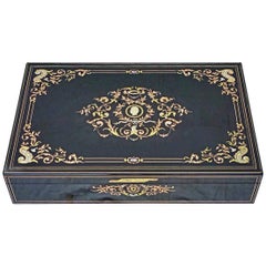 Antique Rare and Huge Napoleon III Boulle Pharmacy Cabinet Box, France, 1850
