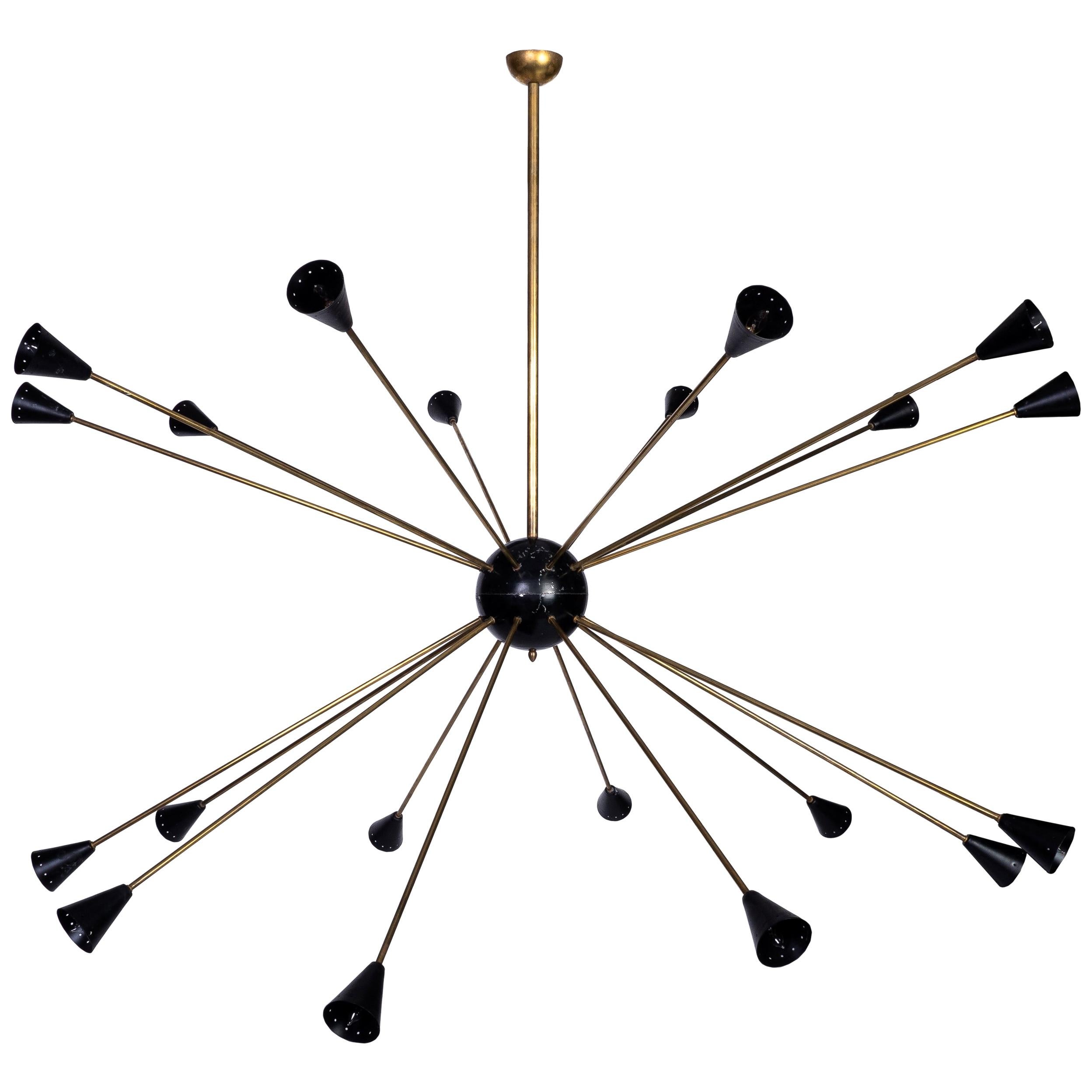 Mid-Century Modern Italian Stilnovo Sputnik Chandelier